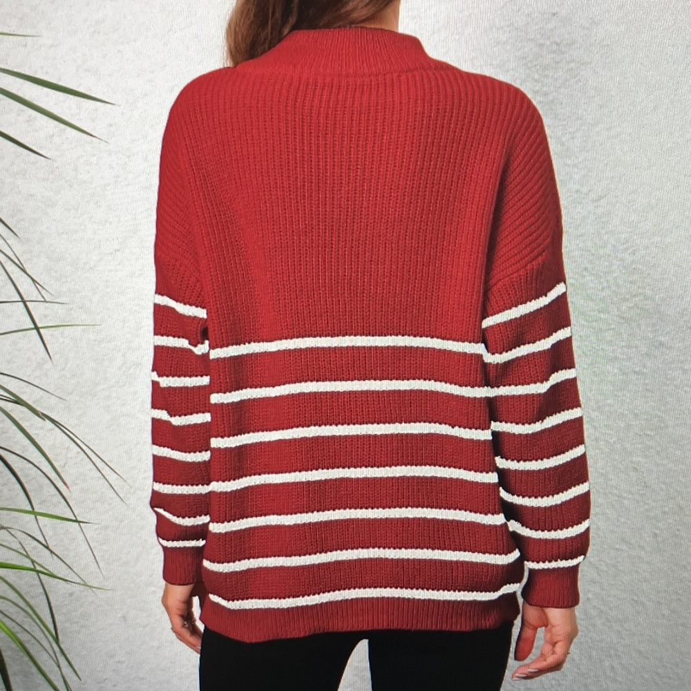 Red and White Striped Sweater - Picture 4 of 4